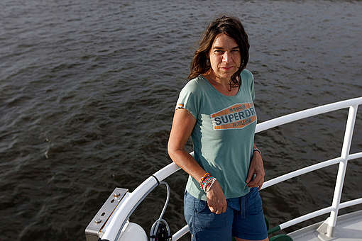 Hettie Geenen on Rainbow Warrior. © Karla  Gachet / Panos / Greenpeace