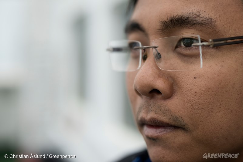 8/9 2014, Svalbard.UN climate commissioner Yeb Saño from the Philippines is sailing with Greenpeace to the Arctic Ocean to put the spotlight on climate change around the time of the sea ice minimum.