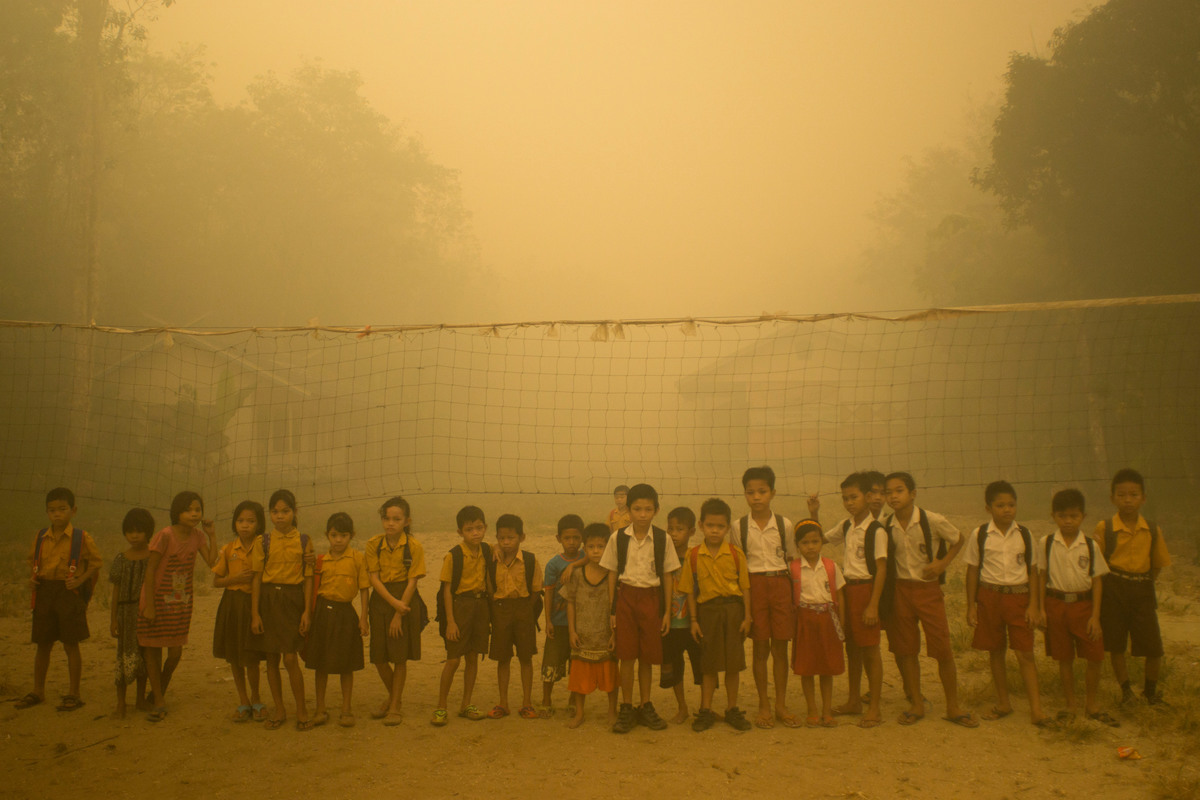 Haze in Central Kalimantan. © Ardiles Rante / Greenpeace