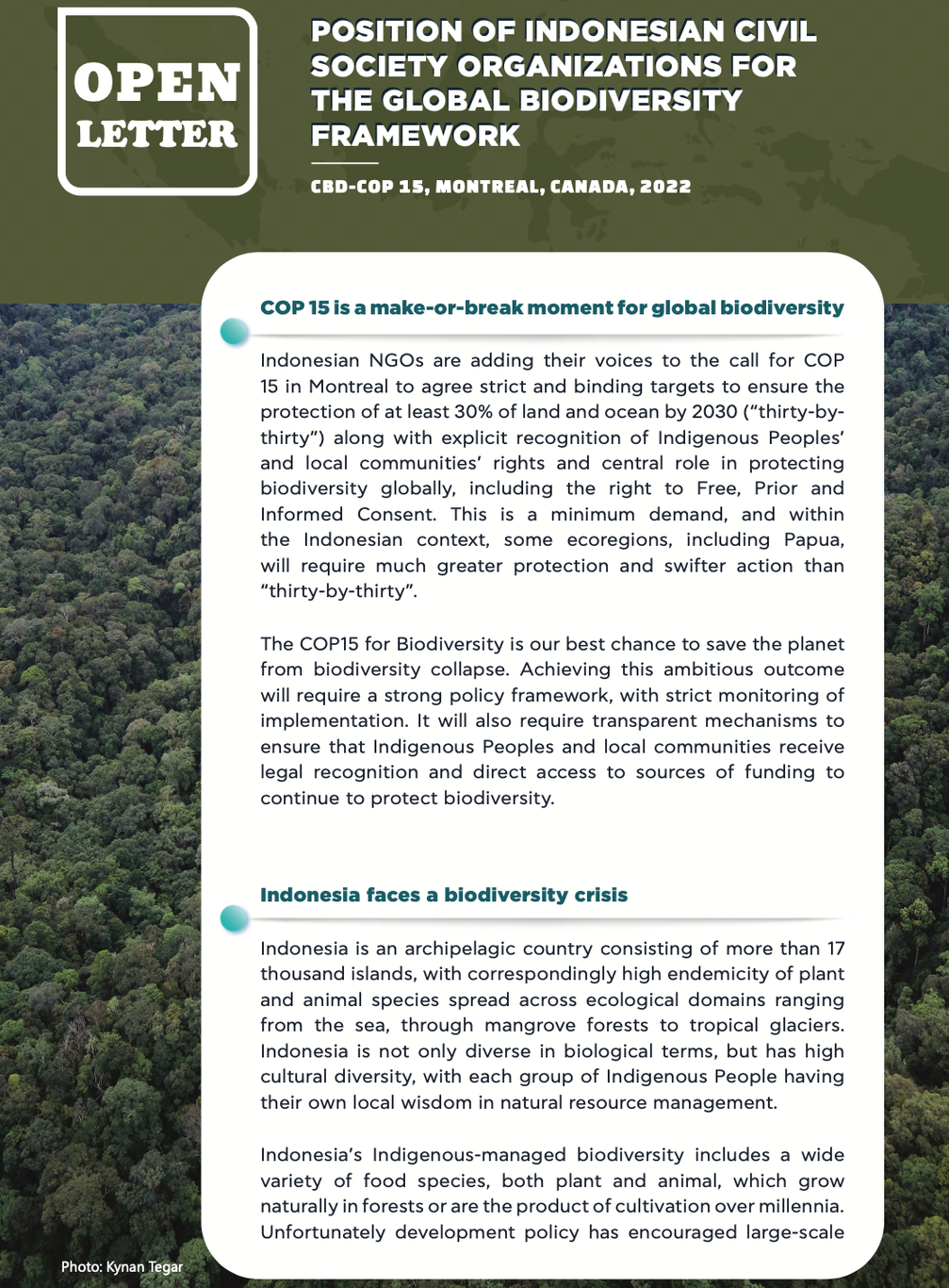 Open Letter: Position Of Indonesian Civil Society Organizations For The ...