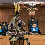 Awyu Tribe Testify at Administration Court Jakarta. © Muhammad Adimaja / Greenpeace