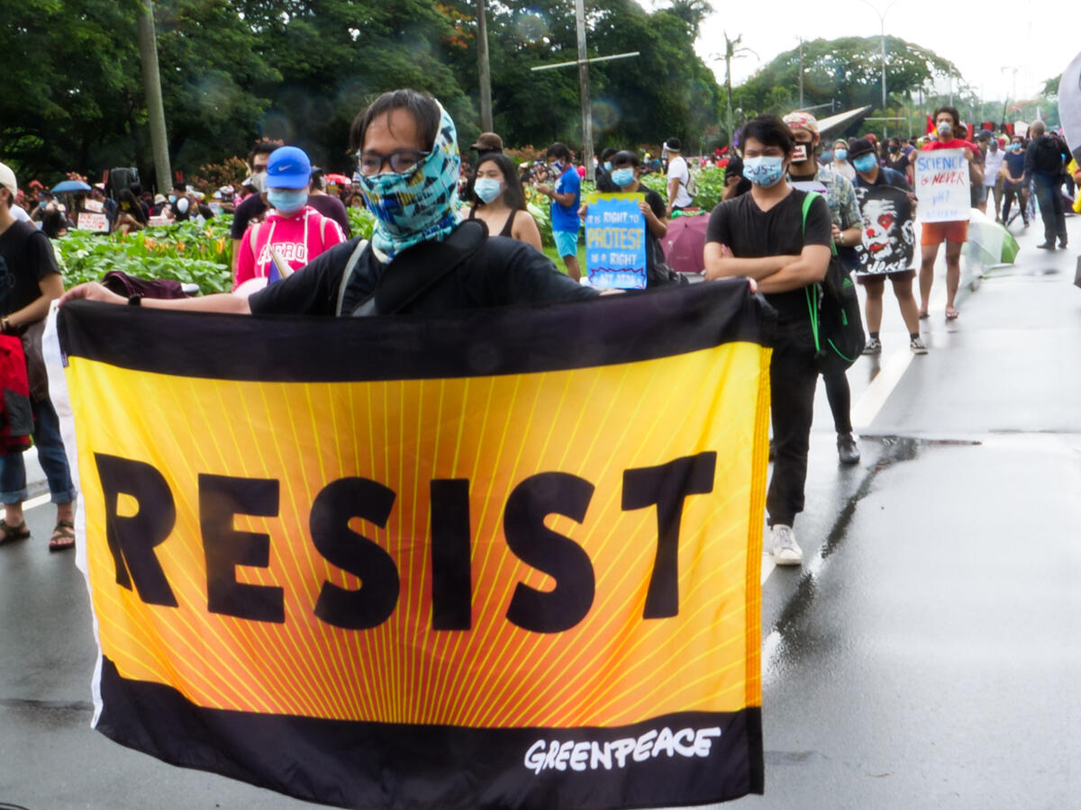 Anti-Terror Bill Protest in Manila. © Greenpeace / Grace Duran-Cabus