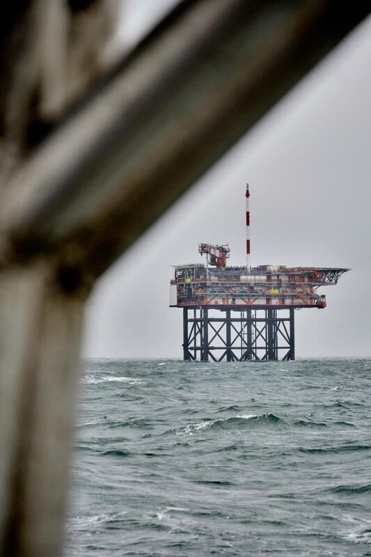 Offshore gas platform at sea