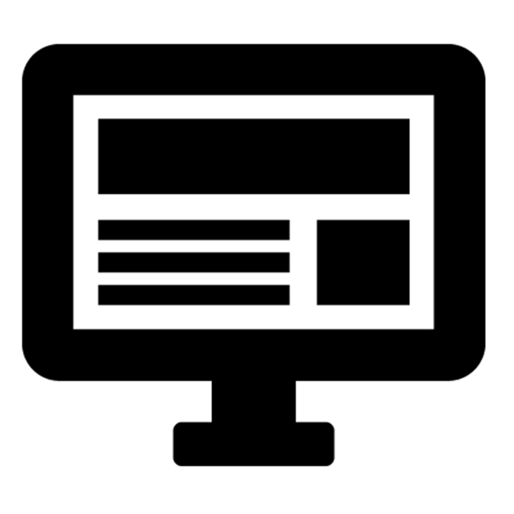 B&W Icon of desktop computer 