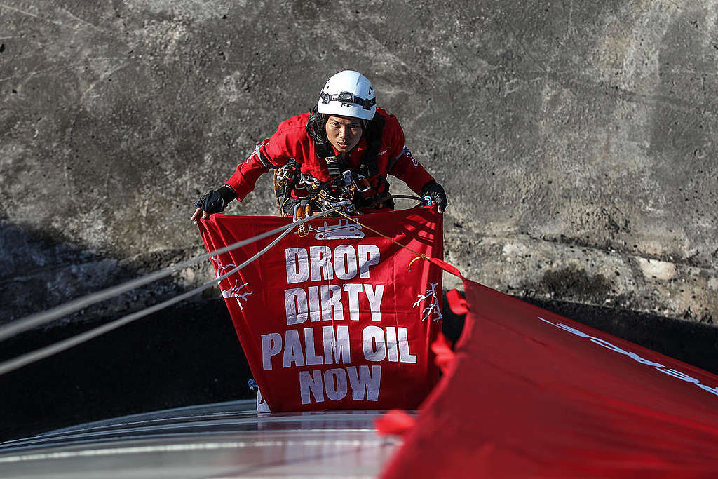 Direct Action at Wilmar Refinery in North Sulawesi. © Dhemas Reviyanto / Greenpeace Direct Action at Wilmar Refinery in North Sulawesi. © Dhemas Reviyanto / Greenpeace