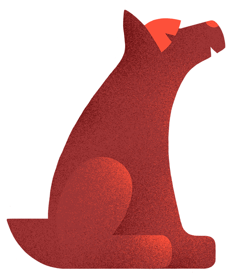 Illustration of a dog, red color Illustration of a dog, red color