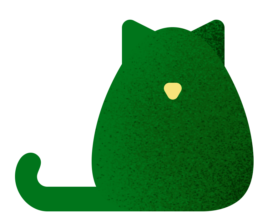 Illustration of a cat in green