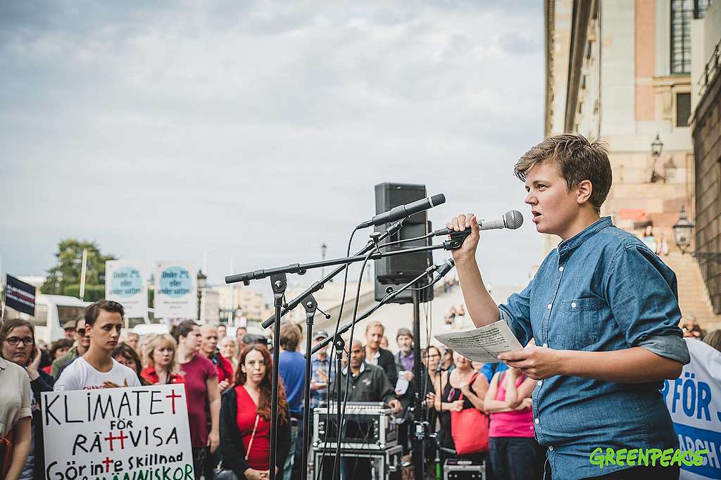 Em Petersson's speach at People's Climate March 2018 in Stockholm.