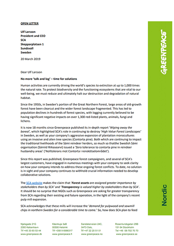Open letter to SCA