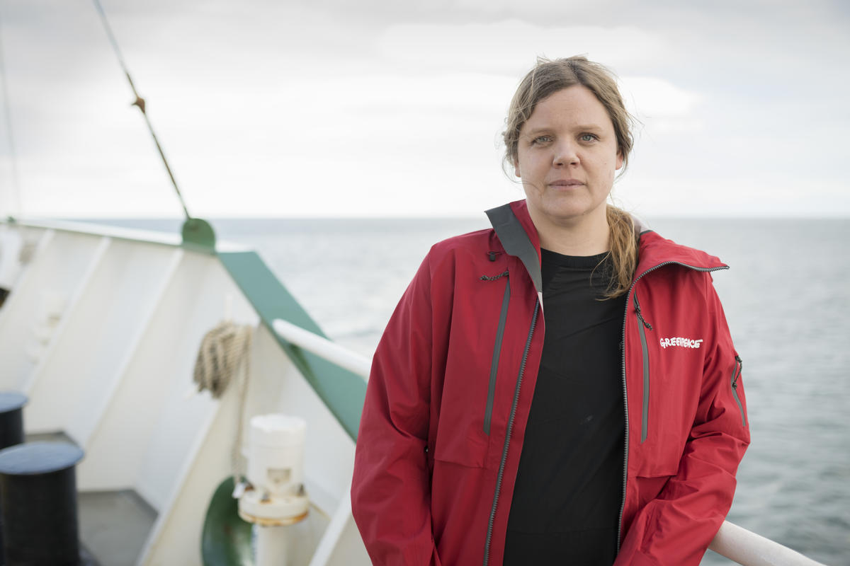 Frida Bengtsson on the Arctic Sunrise. © Christian Åslund / Greenpeace