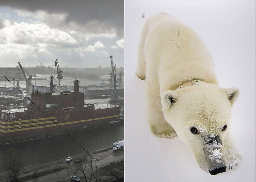 Ett flytande kärnkraftverk lämnar hamnen för att åka till Arktis