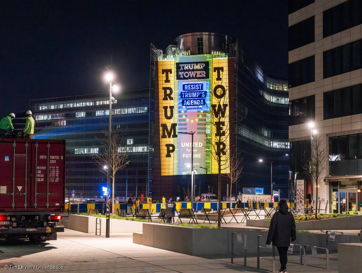 Greenpeace gör om EU-kommissionen till Trump Tower