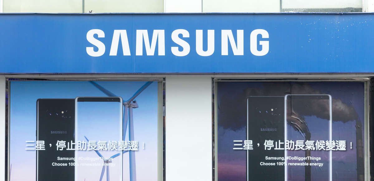 Protest in Taiwan for Samsung to Commit to Clean Energy. © Chong Kok Yew / Greenpeace