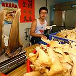 shark fins in fish market