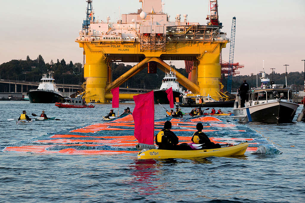 殼牌石油SHELL鑽油平台 西雅圖抗議行動 © Marcus Donner / Greenpeace