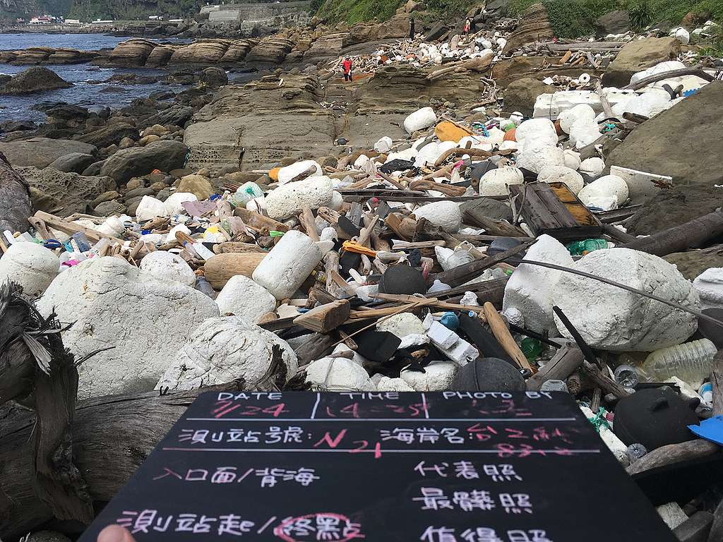 海岸垃圾快篩方法可以找出最需要清理的海岸,集中資源來處理。圖為快篩大隊於新北市瑞芳海岸進行海岸快篩。