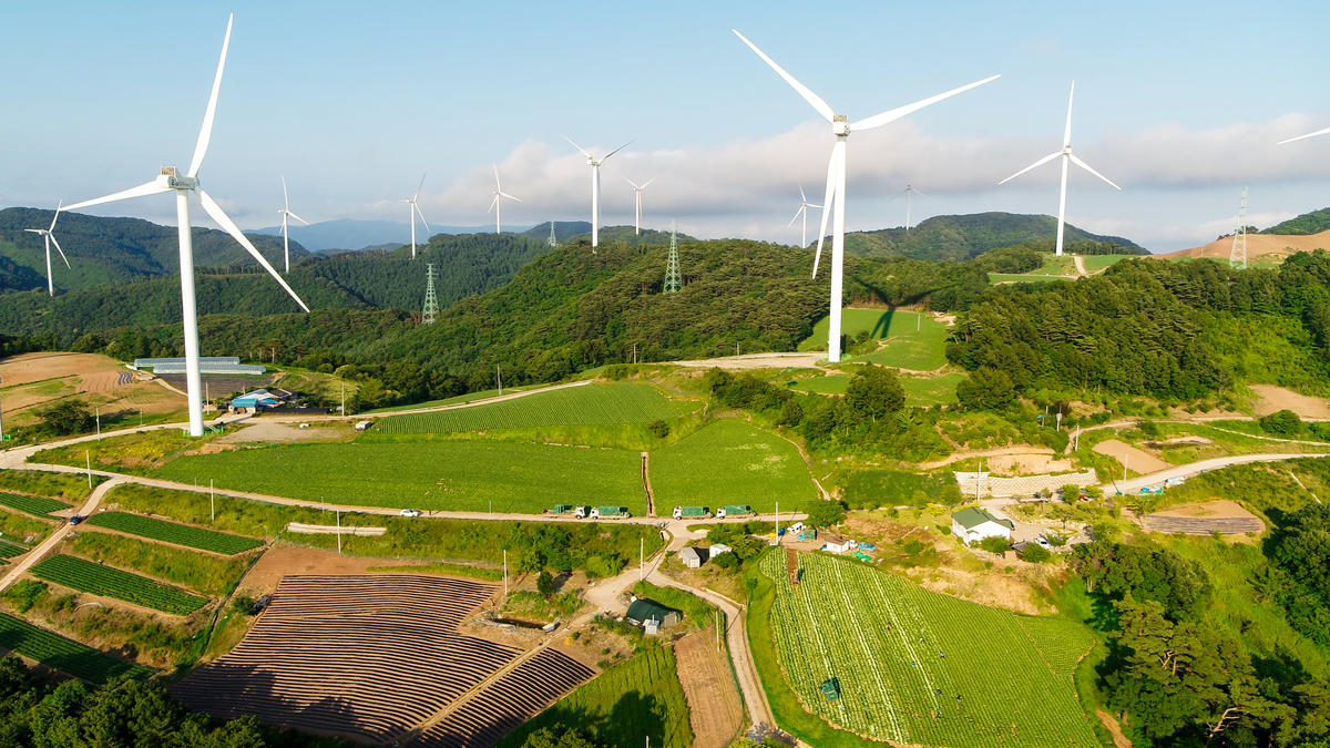 韓國第三大的風電場，預計每年可發出1.34億度電。