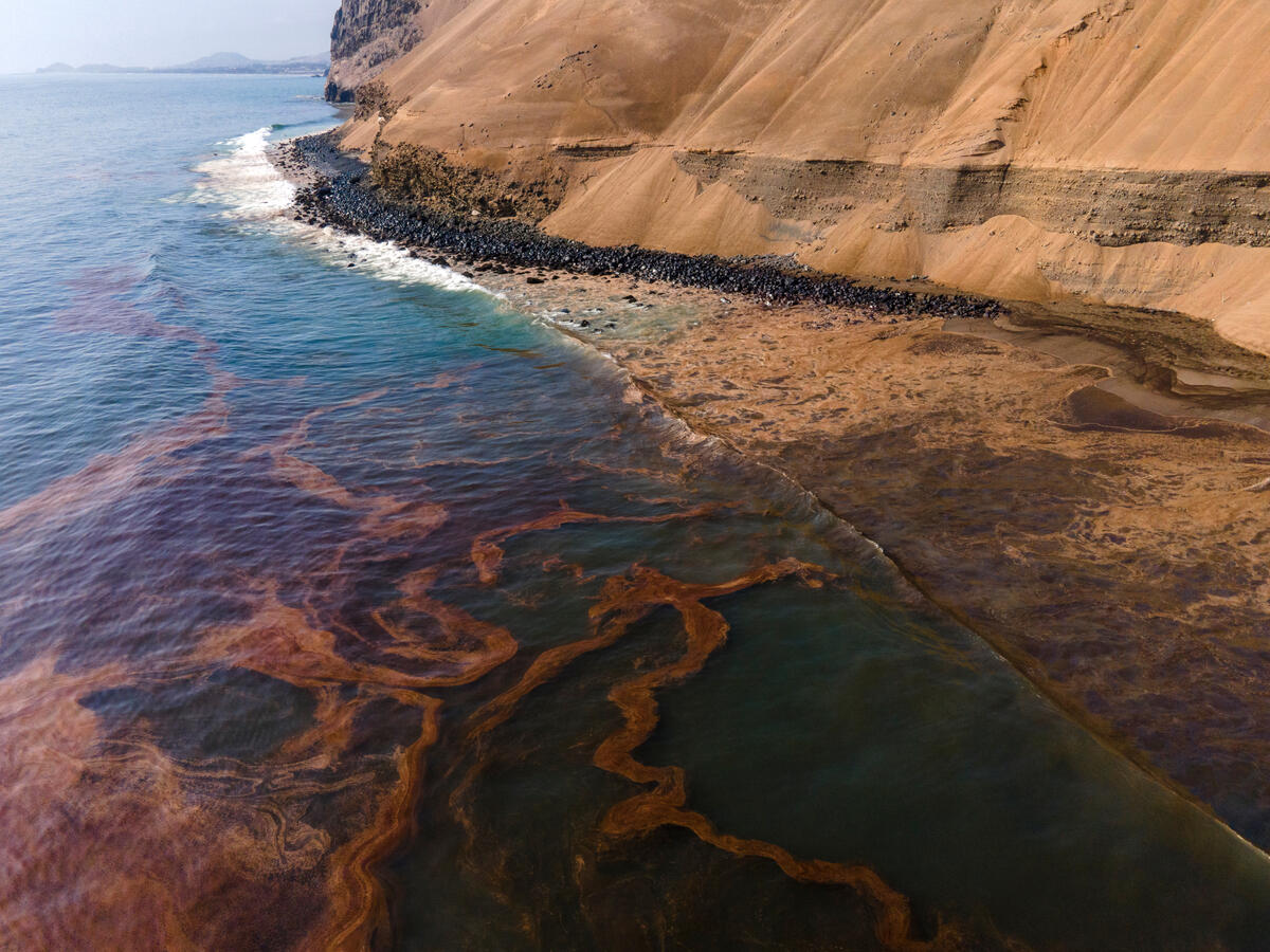 2022年1月，秘魯外海一艘油輪發生原油外洩，又因東加海底火山爆炸引發海嘯，使外溢石油被沖往海岸，漏油面積超過100平方公里。