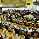 2023年7月14日，國際海底管理局（ISA）深海採礦會議現場。