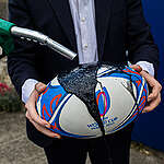 Rugby World Cup 2023: No to TotalEnergies Sponsorship Action in France. © Emeric Fohlen / Greenpeace