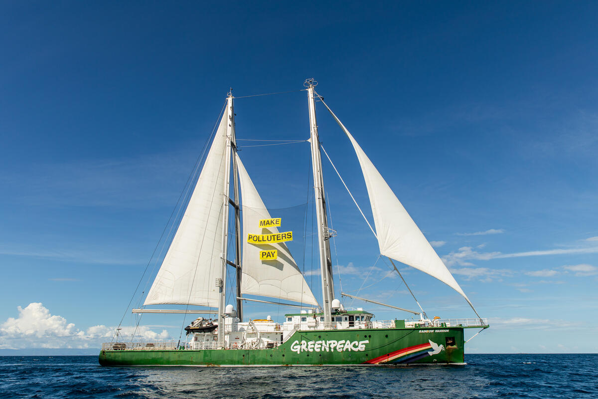 2023年，綠色和平船艦彩虹勇士號為聲援氣候正義，重返菲律賓。