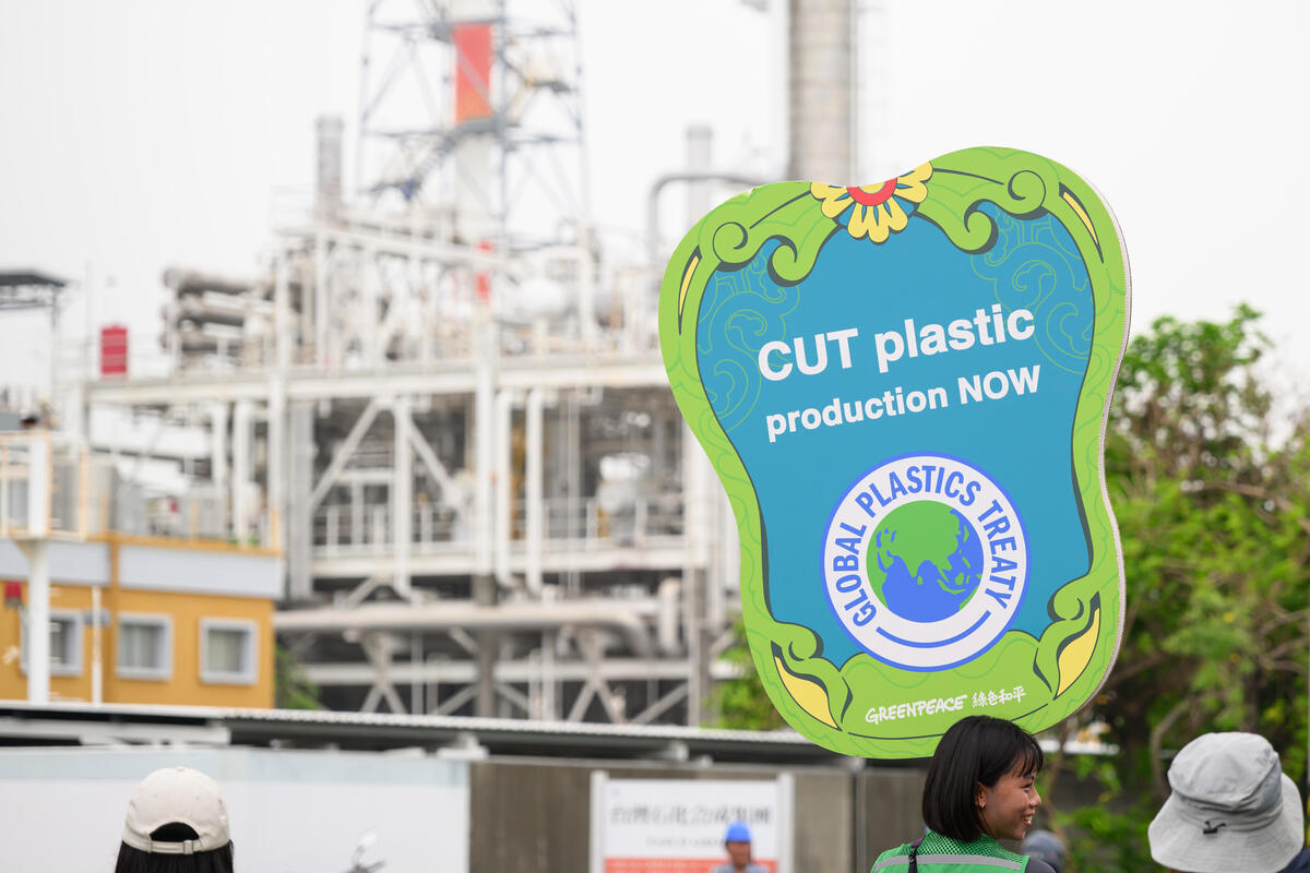 INC5 Protest at the Linyuan Petrochemical Industry District in Taiwan. © Greenpeace / RexLu