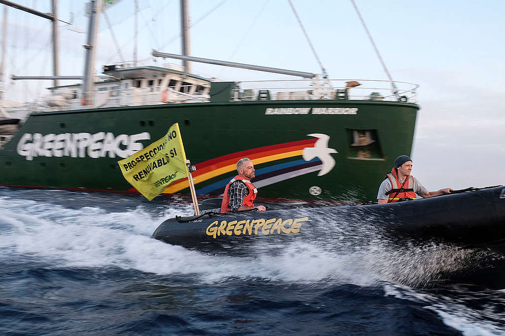 Protest Against Oil Exploration in Ibiza. © Pedro Armestre / Greenpeace