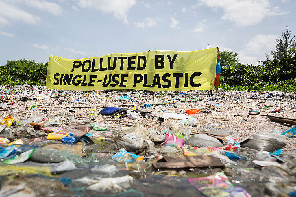 Freedom Island Waste Clean-up and Brand Audit in the Philippines. © Daniel Müller / Greenpeace