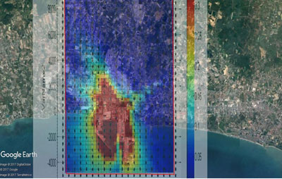 หนึ่งในภาพของระบบคาดการณ์สถานการณ์มลพิษอากาศของกรมควบคุมมลพิษ