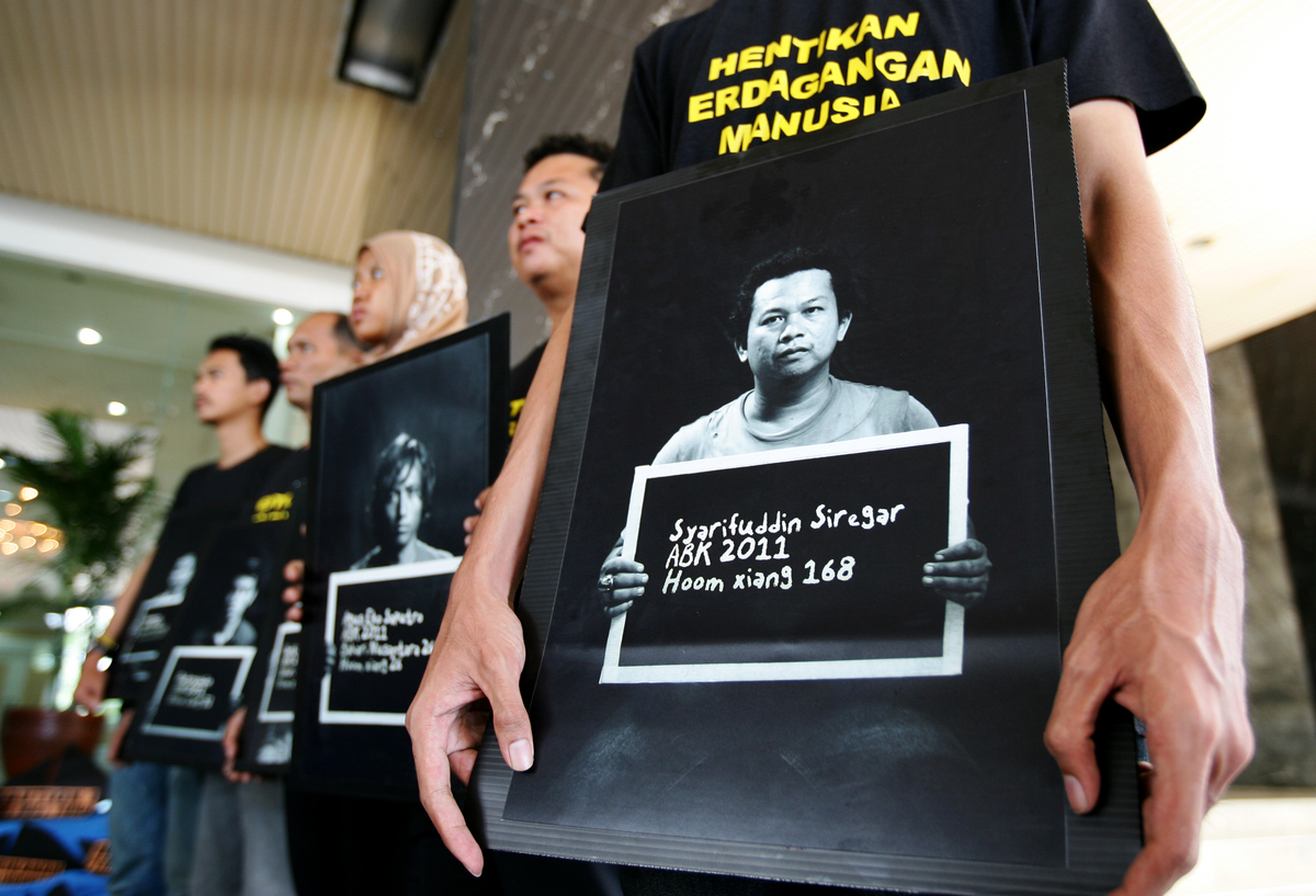 Slavery at Sea Protest in Jakarta. © Jurnasyanto Sukarno / Greenpeace