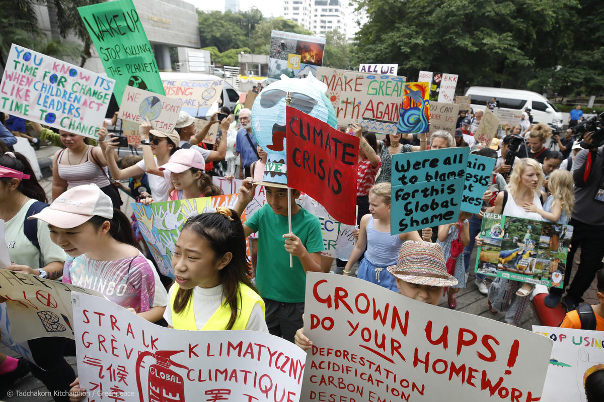 Global Climate Strike in Bangkok. © Tadchakorn  Kitchaiphon / Greenpeace