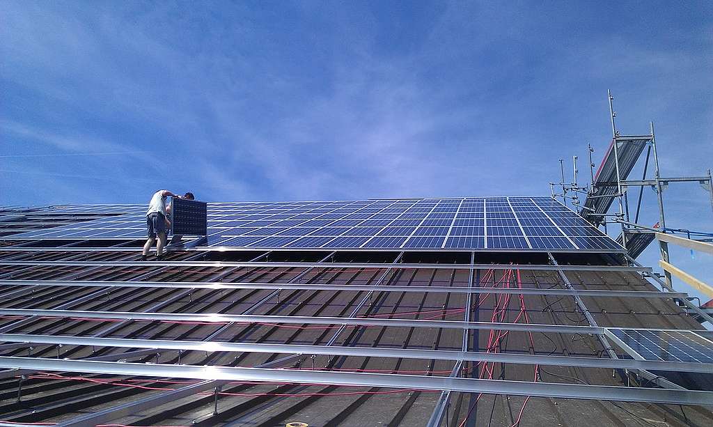 Solar Panel Installation in Switzerland. © Greenpeace / Philipp Rohner Solar Panel Installation in Switzerland. © Greenpeace / Philipp Rohner