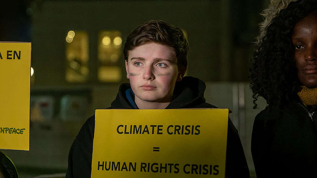 Projection for Climate Justice at COP25 in Madrid. © Mikel Konate / Greenpeace Projection for Climate Justice at COP25 in Madrid. © Mikel Konate / Greenpeace