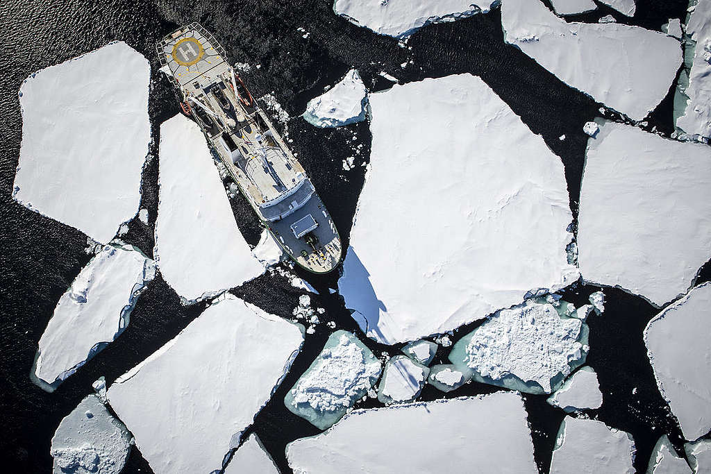 MY Esperanza at Svalbard Ice Edge. © Will Rose / Greenpeace MY Esperanza at Svalbard Ice Edge. © Will Rose / Greenpeace