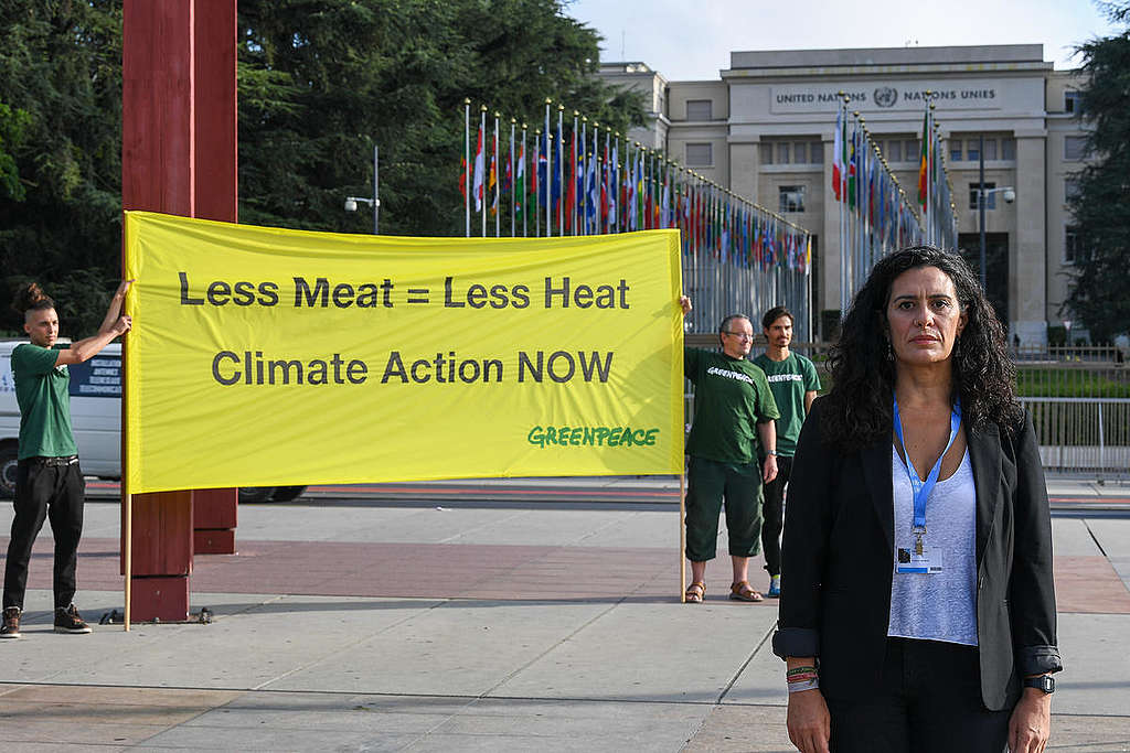 Action at IPCC Meeting in Geneva. © Greenpeace / Demir Sönmez Action at IPCC Meeting in Geneva. © Greenpeace / Demir Sönmez