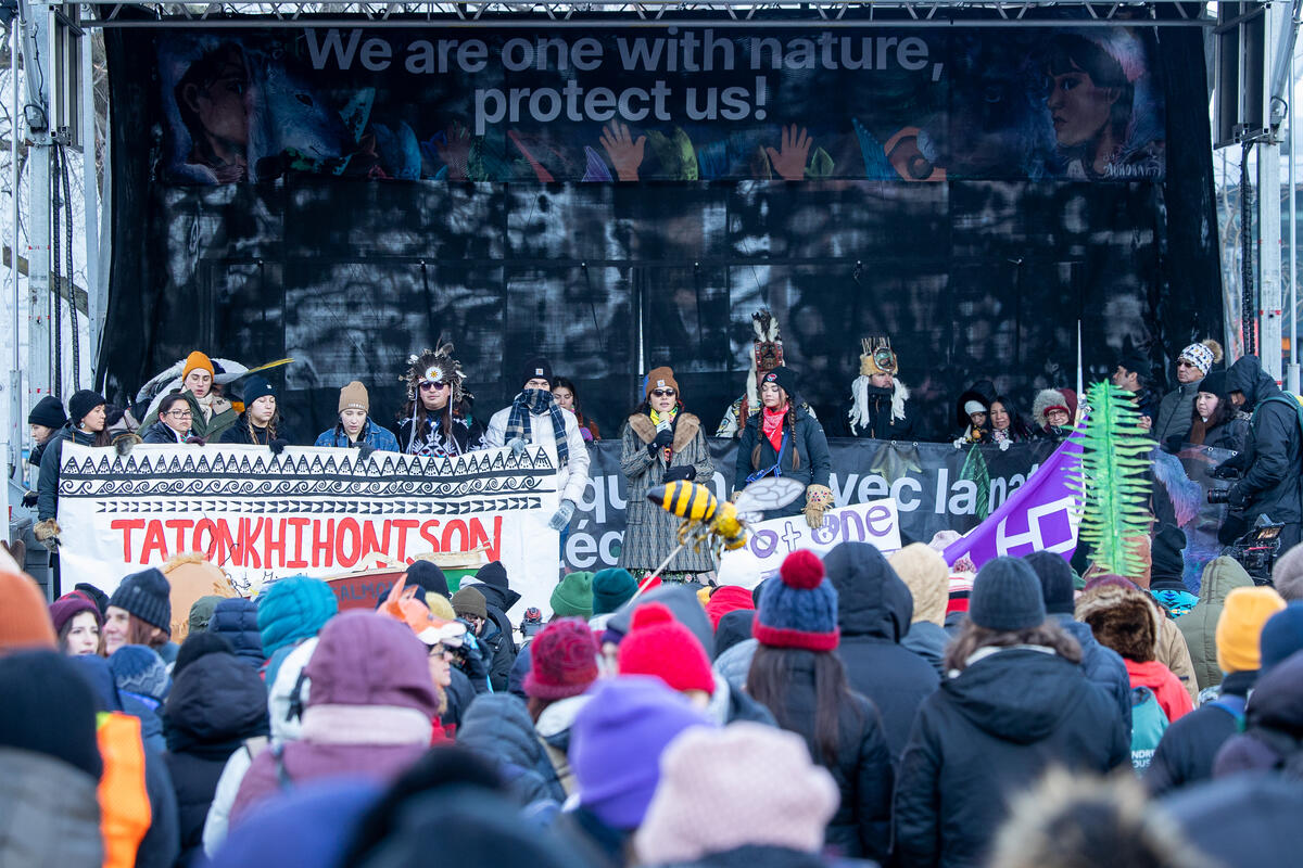 Great March led by Indigenous leaders for Biodiversity and Human Rights during COP15.
