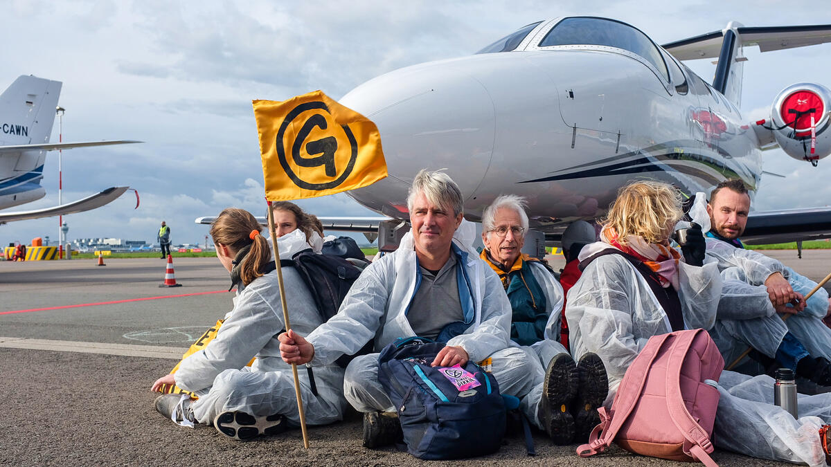 Schiphol Airport Protest in Amsterdam.