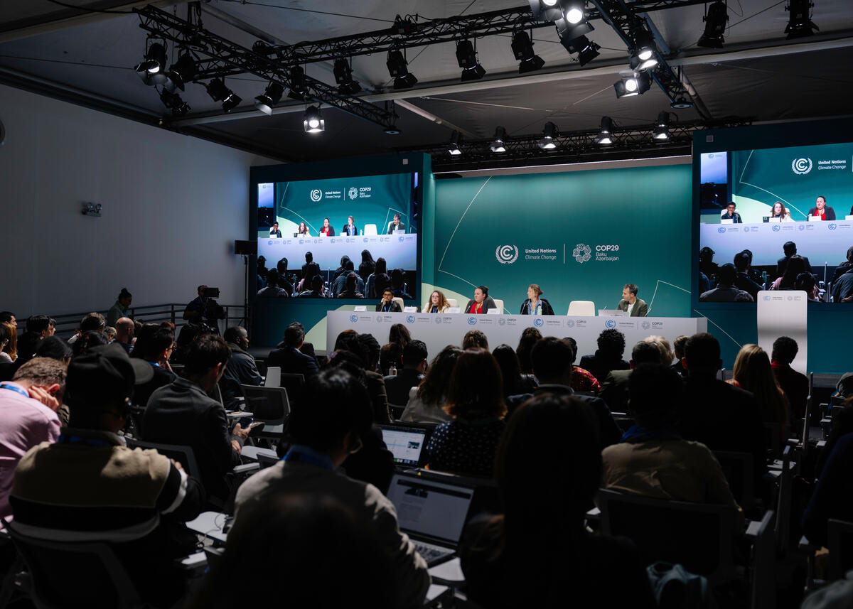 Greenpeace press conference on Article 6 and Biodiversity at COP29. © Marie Jacquemin / Greenpeace