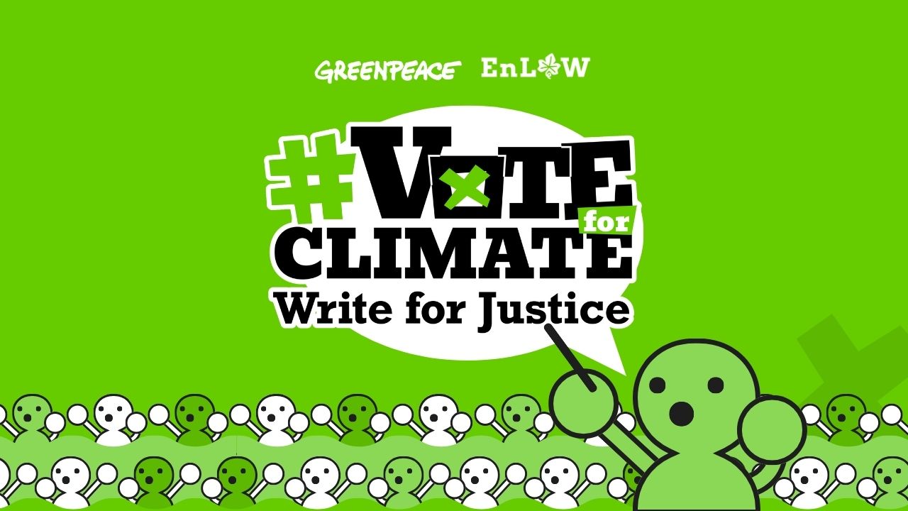 กรีนพีซ ประเทศไทย และ EnLAW เปิดตัวโครงการ “Vote for Climate, Write for Justice เข้าคูหากาสิ่งแวดล้อม”