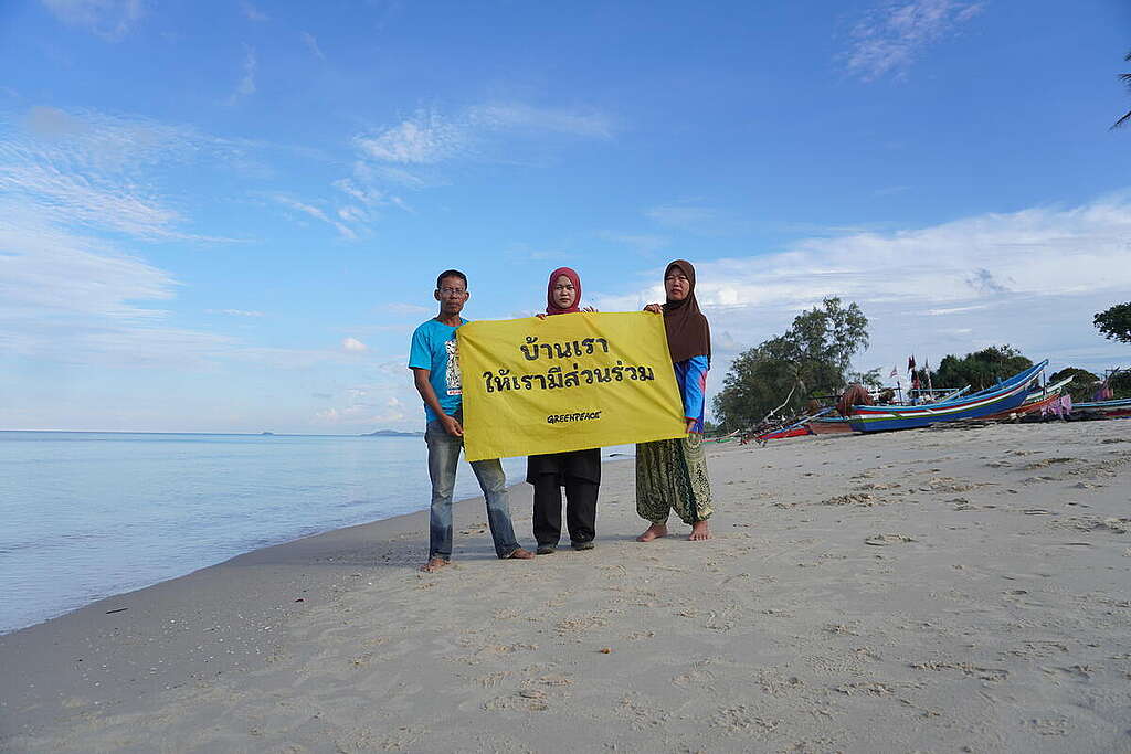Global Day of Action: Activists Rally for Nature ahead of UN Biodiversity COP16 in Chana, Songkla. © Greenpeace / Puchong Saelao