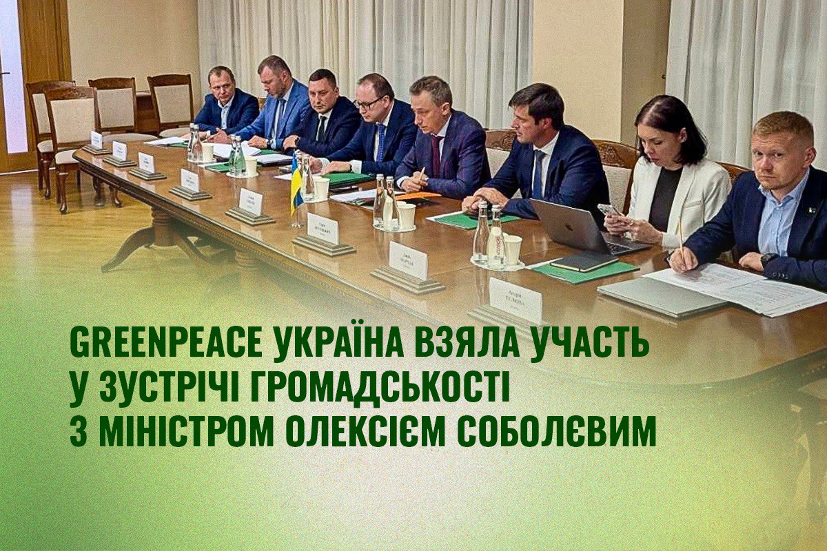 Директорка офісу Greenpeace Україна Наталія Гозак взяла участь у зустрічі громадськості з Міністром Олексієм Соболєвим