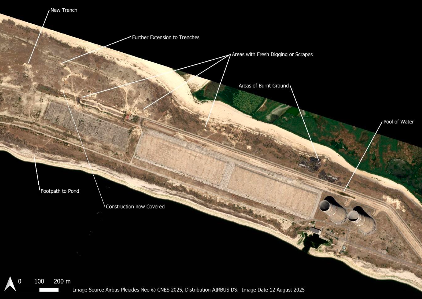 Russia Builds Dam, Bunkers and Sangars at Zaporizhzhia NPP: Satellite Imagery Reveal Changes to Cooling System and New Level of Militarization