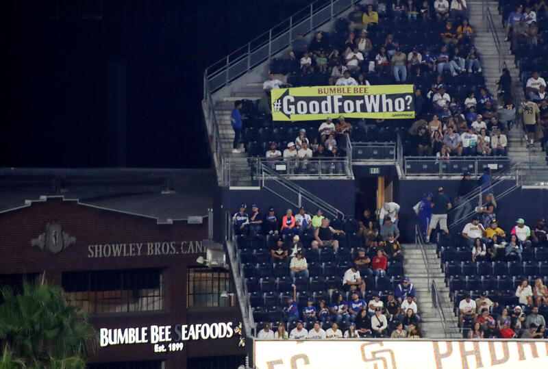 “Bumble Bee: #GoodforWho?” Proclaims Banner at Padres Game 