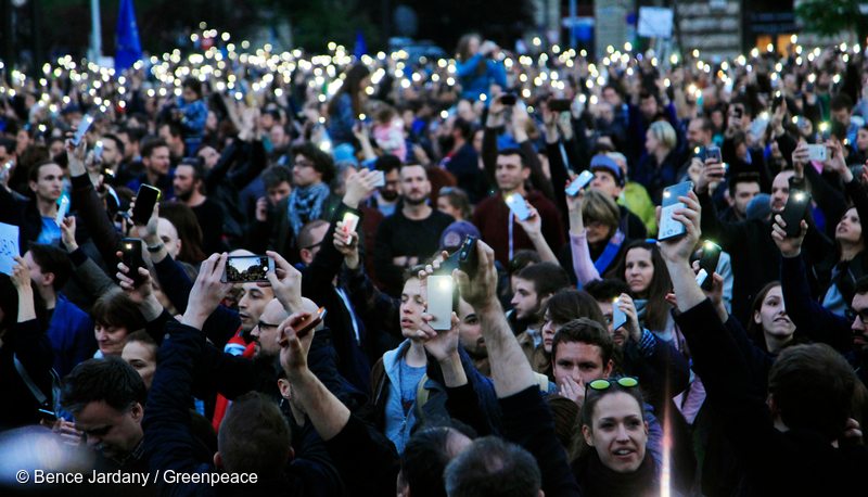 Protest for Free Society in Budapest, Hungary