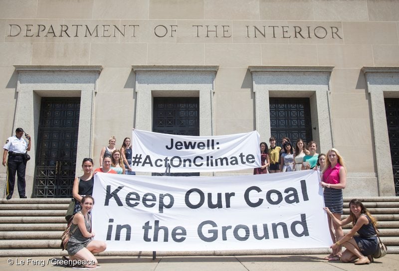 Coal Lease Protest at Department of Interior in Washington DC