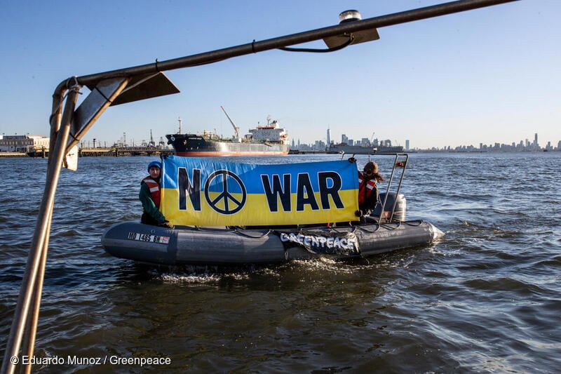 Greenpeace USA activists bear witness to tanker carrying Russian oil in New York waters