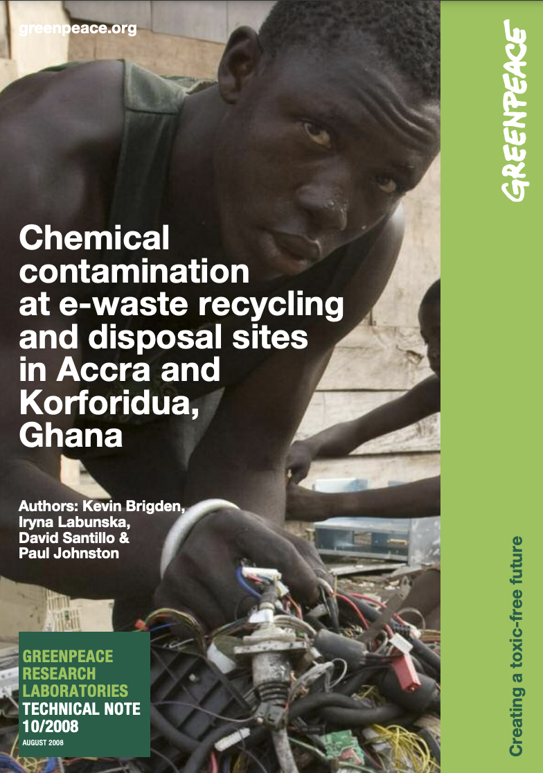 Chemical contamination at e-waste recycling and disposal sites in Accra and Korforidua, Ghana