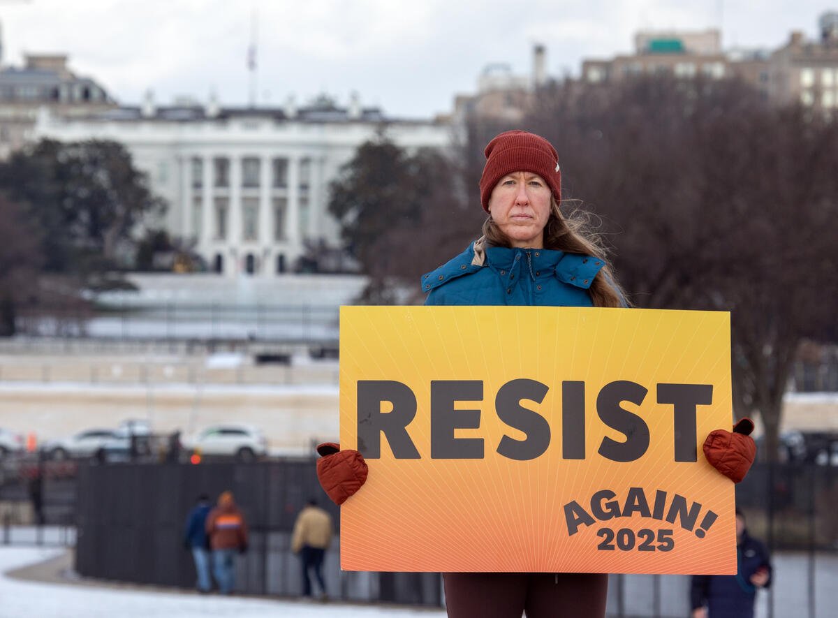 Inaugural Protest in Washington. © Tim Aubry / Greenpeace