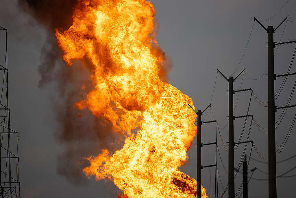Energy Transfer LNG Pipeline Explosion in Texas. © Reginald Mathalone / Greenpeace