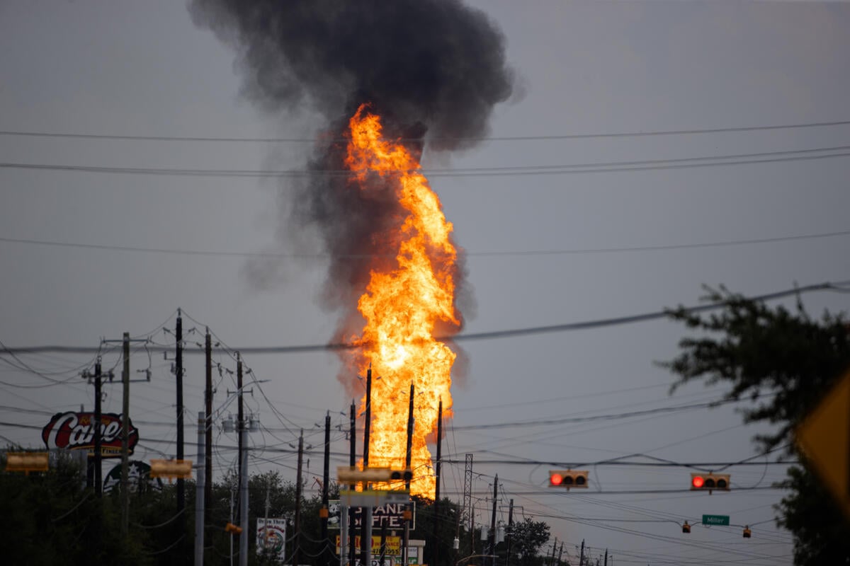 Energy Transfer LNG Pipeline Explosion in Texas. © Reginald Mathalone / Greenpeace Energy Transfer LNG Pipeline Explosion in Texas. © Reginald Mathalone / Greenpeace